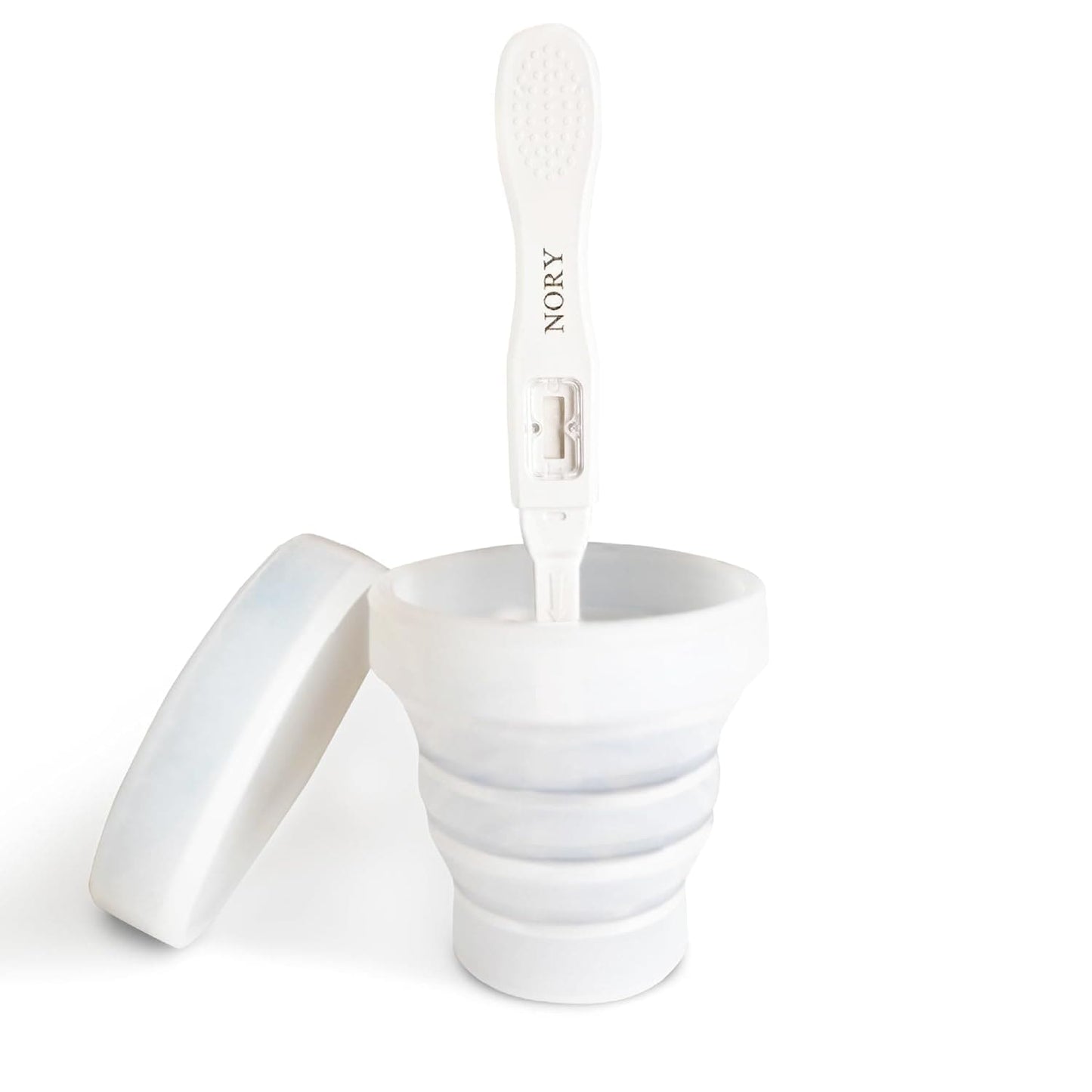 Nory No-Mess Pee Cup – Collapsible, Reusable Urine Collection Cup with Extended Handle – Mess-Free Sample Collection for Women