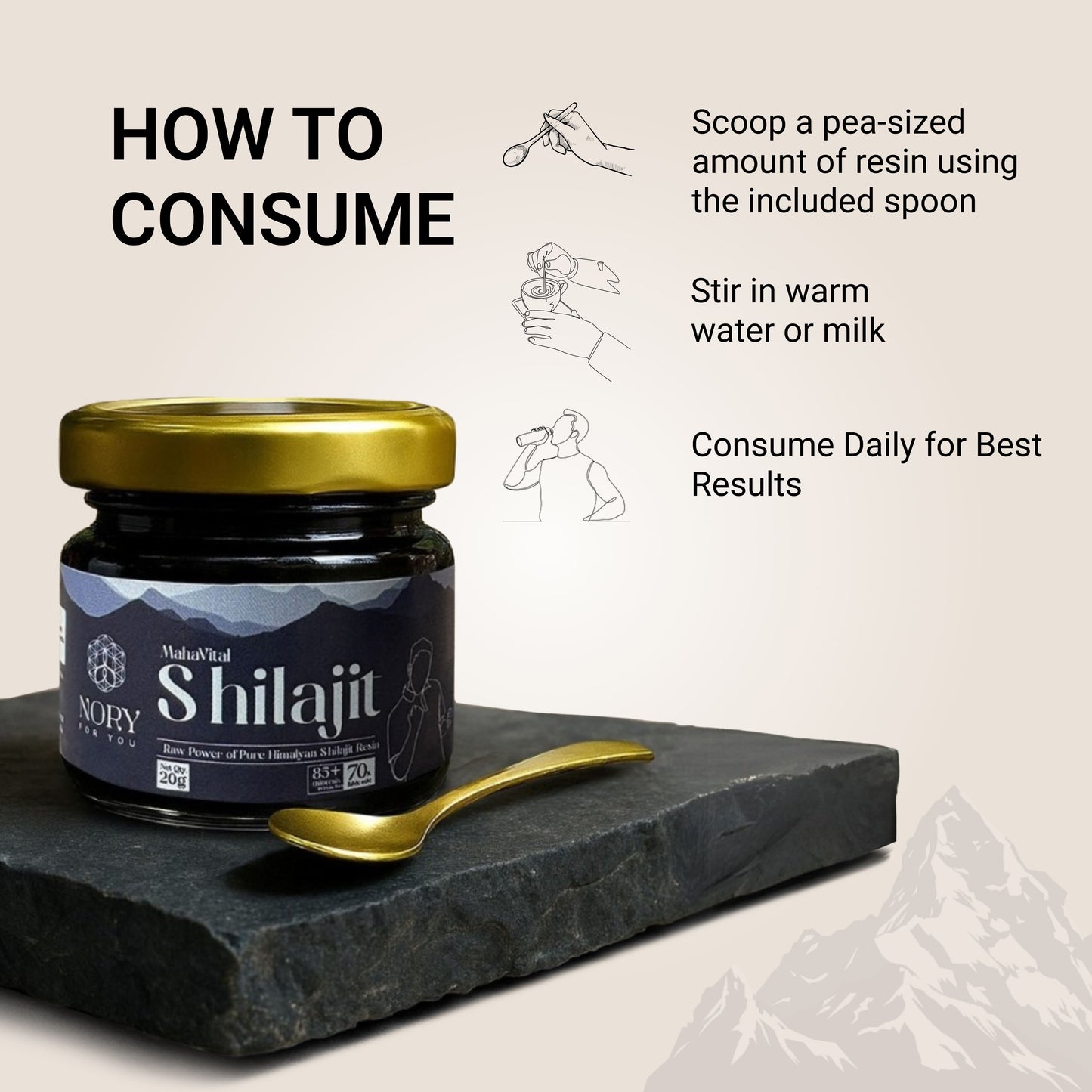 Shilajit Resin 20g – Himalayan Ayurvedic Booster for Stamina, Fertility & Wellness