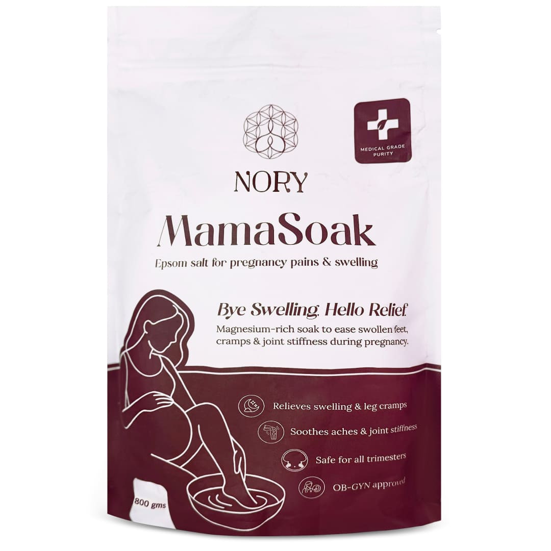 Nory Mamasoak Epsom Salt for Pregnancy Relief/Swollen Feet/Cramps & Joint Stiffness, Magnesium Rich Bath Salt for Foot, Relieves Aches & Pain, 800g