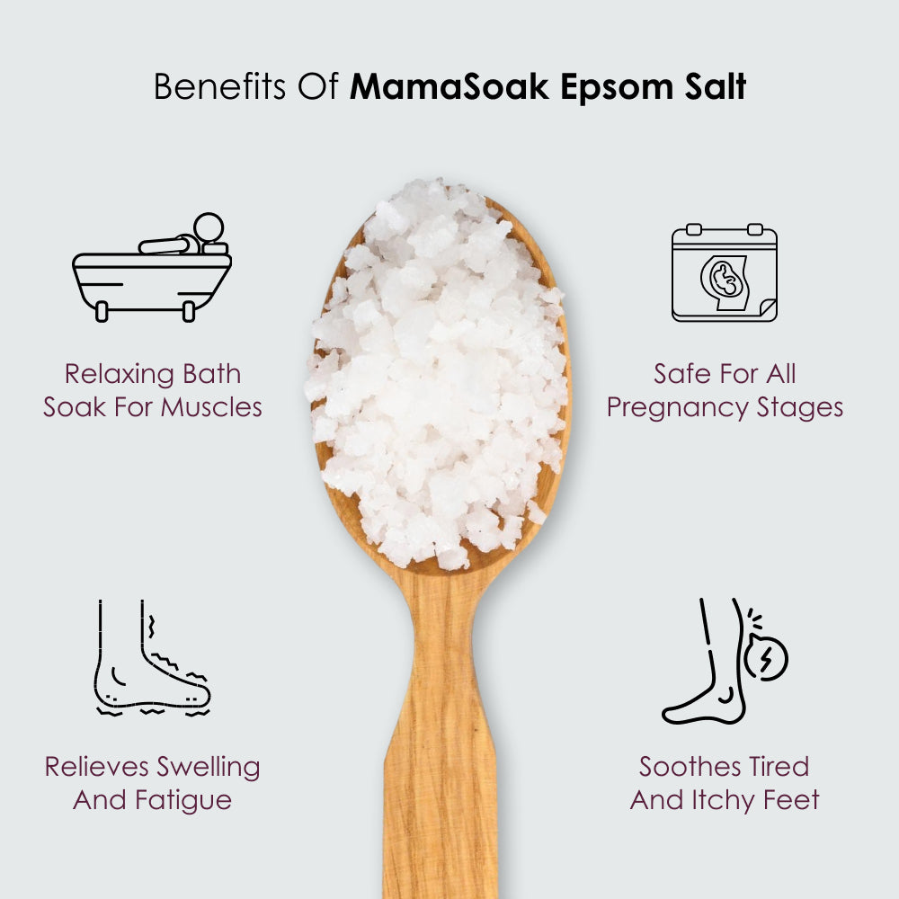 Nory Mamasoak Epsom Salt for Pregnancy Relief/Swollen Feet/Cramps & Joint Stiffness, Magnesium Rich Bath Salt for Foot, Relieves Aches & Pain, 800g