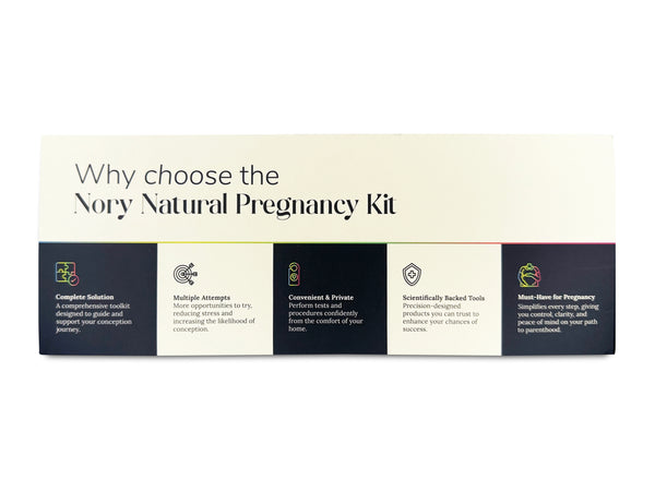Nory Fertility Natural Pregnancy Combo Kit – Sperm Test Kit, Ovulation Kit, Pregnancy Test Kits & IVI Home Insemination Kit – Complete At-Home Fertility Test Pack for Men & Women – Easy to Use, Accurate, Safe & Doctor-Curated