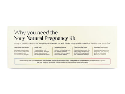 Nory Fertility Natural Pregnancy Combo Kit – Sperm Test Kit, Ovulation Kit, Pregnancy Test Kits & IVI Home Insemination Kit – Complete At-Home Fertility Test Pack for Men & Women – Easy to Use, Accurate, Safe & Doctor-Curated