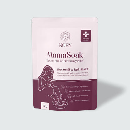 Nory Mamasoak Epsom Salt for Pregnancy Relief/Swollen Feet/Cramps & Joint Stiffness, Magnesium Rich Bath Salt for Foot, Relieves Aches & Pain, 800g