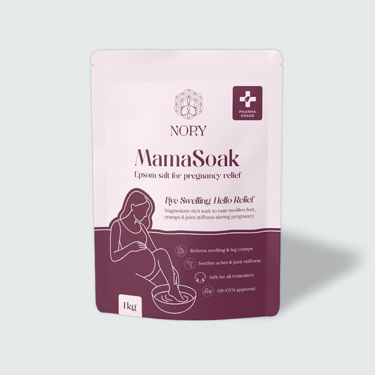 Nory Mamasoak Epsom Salt for Pregnancy Relief/Swollen Feet/Cramps & Joint Stiffness, Magnesium Rich Bath Salt for Foot, Relieves Aches & Pain, 800g