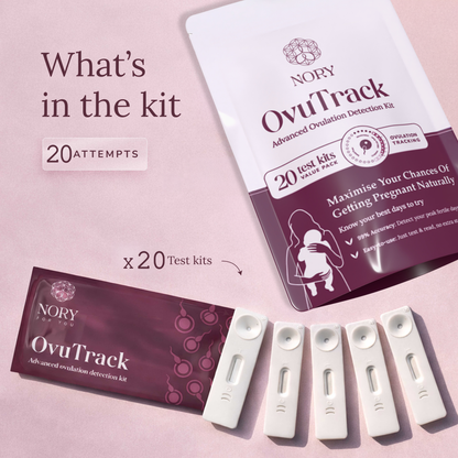 Nory Ovulation Test Kit for Women Pack of 20 Strips, Female Family Planning to Get Pregnant Naturally, Early Detection for Fertility Baby Conceive Predictor for Home