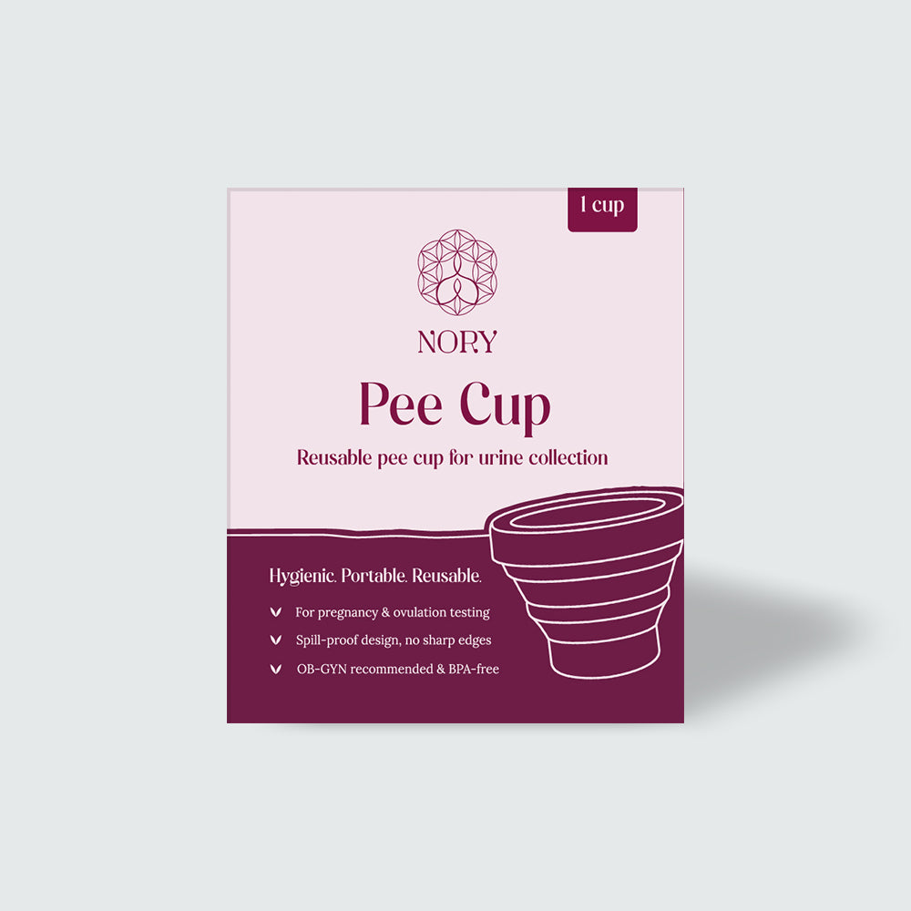Nory No-Mess Pee Cup – Collapsible, Reusable Urine Collection Cup with Extended Handle – Mess-Free Sample Collection for Women