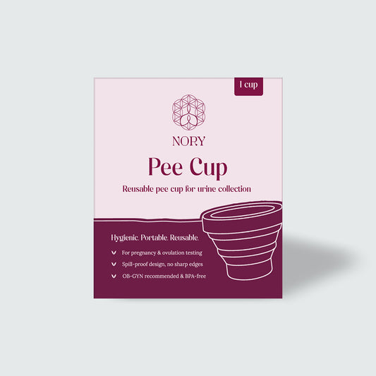 Nory No-Mess Pee Cup – Collapsible, Reusable Urine Collection Cup with Extended Handle – Mess-Free Sample Collection for Women
