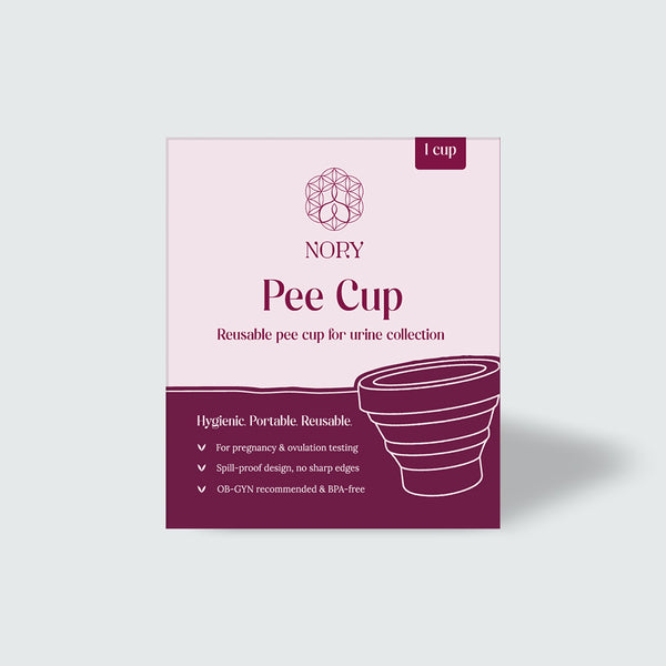 Nory No-Mess Pee Cup – Collapsible, Reusable Urine Collection Cup with Extended Handle – Mess-Free Sample Collection for Women