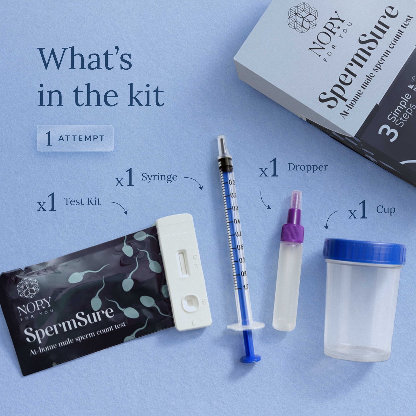 Nory SpermSure Test Kit – At-Home Male Fertility Test for Sperm Count, Easy & Accurate Results
