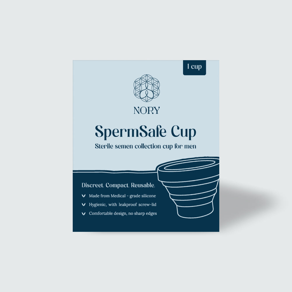NORY SpermSafe Cup – Reusable Sterile Semen Collection Cup for Men, Medical-Grade Silicone, Leak-Proof, Discreet & Comfortable, 1 Cup