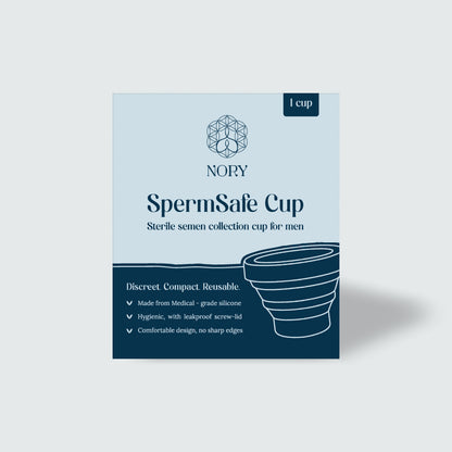 NORY SpermSafe Cup – Reusable Sterile Semen Collection Cup for Men, Medical-Grade Silicone, Leak-Proof, Discreet & Comfortable, 1 Cup