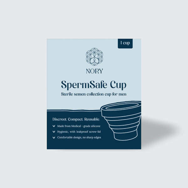 NORY SpermSafe Cup – Reusable Sterile Semen Collection Cup for Men, Medical-Grade Silicone, Leak-Proof, Discreet & Comfortable, 1 Cup