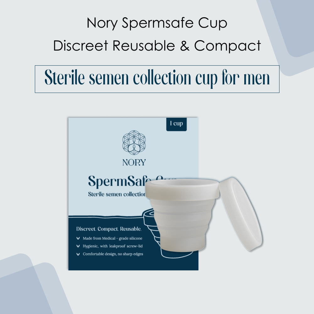 NORY SpermSafe Cup – Reusable Sterile Semen Collection Cup for Men, Medical-Grade Silicone, Leak-Proof, Discreet & Comfortable, 1 Cup