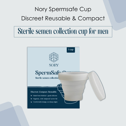 NORY SpermSafe Cup – Reusable Sterile Semen Collection Cup for Men, Medical-Grade Silicone, Leak-Proof, Discreet & Comfortable, 1 Cup