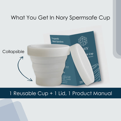 NORY SpermSafe Cup – Reusable Sterile Semen Collection Cup for Men, Medical-Grade Silicone, Leak-Proof, Discreet & Comfortable, 1 Cup